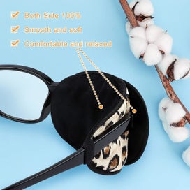 Listing 4 of 7 for 2Pcs Eye Patches for Men Women Eye Patch for Glasses Silk Patch Leopard