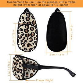 Listing 6 of 7 for 2Pcs Eye Patches for Men Women Eye Patch for Glasses Silk Patch Leopard