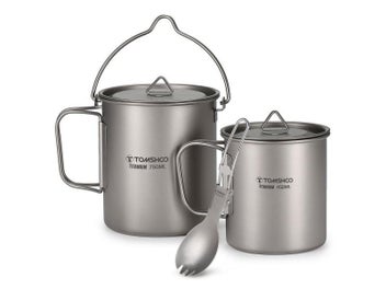 Listing 4 of 10 for Tomshoo 3PCS Titanium Cookware Set For Outdoor Camping