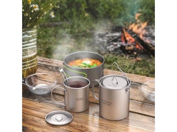Listing 8 of 10 for Tomshoo 3PCS Titanium Cookware Set For Outdoor Camping