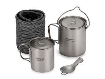 Listing 1 of 10 for Tomshoo 3PCS Titanium Cookware Set For Outdoor Camping