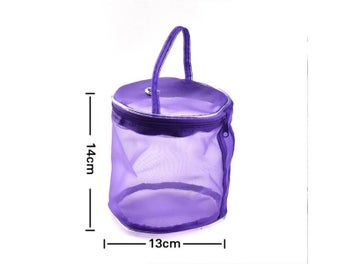 Listing 8 of 10 for Colorful Yarn Storage Mesh Bag Mesh Weaving Round Bags Wool Storage Bag Yarn