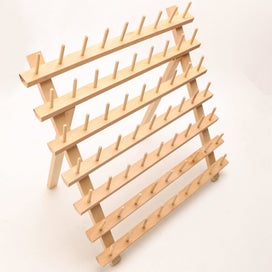 Listing 3 of 9 for 63 Small Spools Nature Wooden Thread Holder Sewing Embroidery Thread Rack And