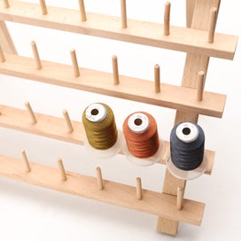 Listing 4 of 9 for 63 Small Spools Nature Wooden Thread Holder Sewing Embroidery Thread Rack And