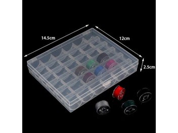 Listing 7 of 9 for 1pc 36 Spools Empty Bobbins Storage Box Sewing Accessories Tools Plastic Sewing