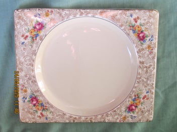 Listing 2 of 8 for Wilkinson Design,Plate, The Biarritz, Gold Foil/Roses, 230 x 195 mm, 1933-1936