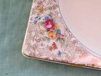 Listing 5 of 8 for Wilkinson Design,Plate, The Biarritz, Gold Foil/Roses, 230 x 195 mm, 1933-1936