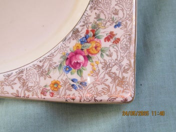 Listing 6 of 8 for Wilkinson Design,Plate, The Biarritz, Gold Foil/Roses, 230 x 195 mm, 1933-1936
