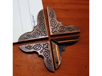 Listing 1 of 9 for 12 Pcs Corner Protection Albums Menus Folders Antique Bronze Metal Book