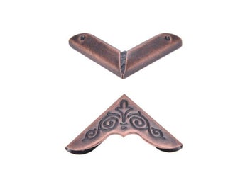 Listing 3 of 9 for 12 Pcs Corner Protection Albums Menus Folders Antique Bronze Metal Book