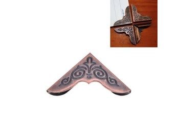 Listing 7 of 9 for 12 Pcs Corner Protection Albums Menus Folders Antique Bronze Metal Book