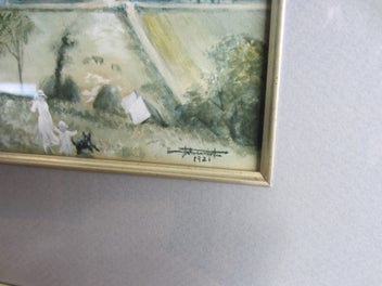 Listing 3 of 7 for 1921 Original Mixed Media Framed Painting