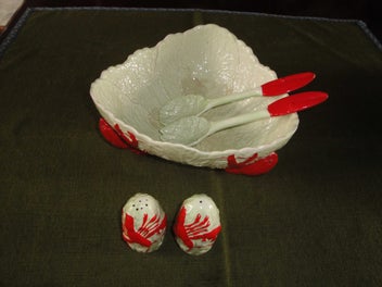 Listing 9 of 9 for ***STUNNING CARLTONWARE ‘LOBSTER’ PATTERN SALAD/FRUIT BOWL & SALT & PEPPER***