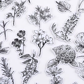Listing 3 of 9 for Stickers Plants Leaves Black n White 52Pcs bullet journal diary laptop sticker