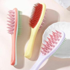 Listing 8 of 10 for Long Handle Hair Silicone Scalp Massage Brush 2 in 1 Double Sided Hair Comb