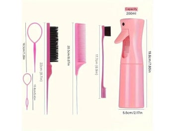 Listing 8 of 10 for 6pcs/Set Hair Brush Set Hairdressing Spray Bottle Hair Braiding Loop Rat Tail
