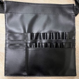 Listing 3 of 8 for Black Leather Profession Beautician Makeup Brushes Bag With Waist Belt Female Be