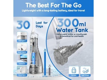 Listing 12 of 16 for Water Dental Flosser Teeth Pick Dental Oral Irrigator Portable Rechargeable