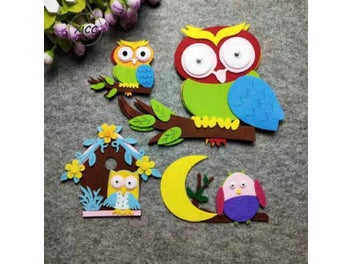 Listing 3 of 8 for Owl House Non Woven Felt DIY Kindergarten Wall Paste Decoration Beautiful Moon
