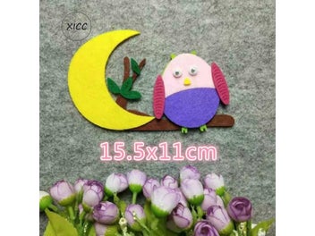 Listing 6 of 8 for Owl House Non Woven Felt DIY Kindergarten Wall Paste Decoration Beautiful Moon