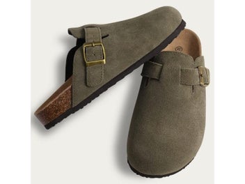 Listing 6 of 11 for Pallene Cork Clogs For Women Men Slip-on Cork Leather Mules Outdoor Soft Sole