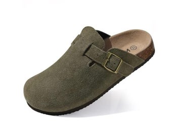 Listing 9 of 11 for Pallene Cork Clogs For Women Men Slip-on Cork Leather Mules Outdoor Soft Sole