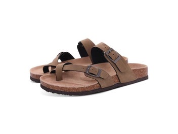 Listing 1 of 11 for Pallene Cork Clogs For Women Men Slip-on Cork Leather Mules Outdoor Soft Sole