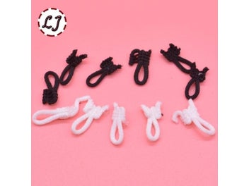 Listing 4 of 6 for 2mm Black White Buttonhole Elastic Ribbon Band Tape For Fur Collar Over Coat