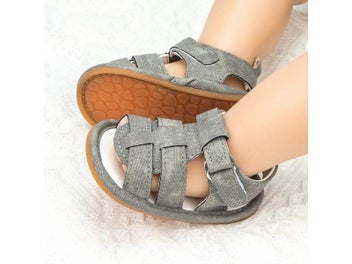 Listing 5 of 10 for Meckior Baby Boys Sandals Toddler Grey Flats Non-slip Rubber Sole Baby Beach