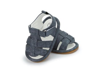 Listing 6 of 10 for Meckior Baby Boys Sandals Toddler Grey Flats Non-slip Rubber Sole Baby Beach