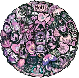 Listing 1 of 5 for Goth Stickers Waterproof Vinyl Decal for Water Bottle Laptop Skateboard Phone