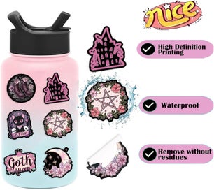 Listing 5 of 5 for Goth Stickers Waterproof Vinyl Decal for Water Bottle Laptop Skateboard Phone