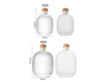 Listing 5 of 9 for 250ML Clear/frosted Lead-free Glass Bottle With Wooden Lid For Home Wine