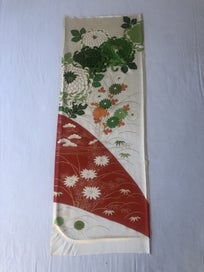 Listing 3 of 20 for Japanese Vintage Floral Fabric Piece Decorative Floral Design Kimono Panel
