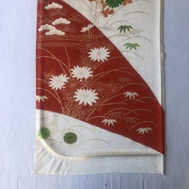 Listing 5 of 20 for Japanese Vintage Floral Fabric Piece Decorative Floral Design Kimono Panel