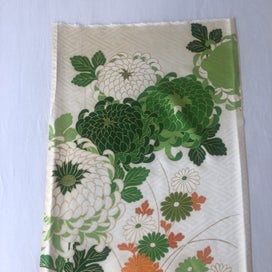 Listing 9 of 20 for Japanese Vintage Floral Fabric Piece Decorative Floral Design Kimono Panel