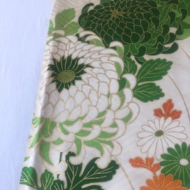 Listing 10 of 20 for Japanese Vintage Floral Fabric Piece Decorative Floral Design Kimono Panel