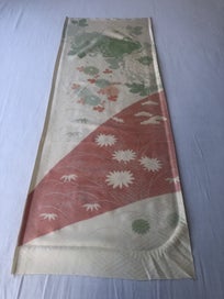 Listing 13 of 20 for Japanese Vintage Floral Fabric Piece Decorative Floral Design Kimono Panel