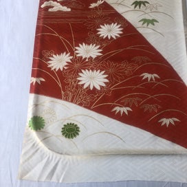 Listing 15 of 20 for Japanese Vintage Floral Fabric Piece Decorative Floral Design Kimono Panel