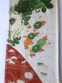 Listing 16 of 20 for Japanese Vintage Floral Fabric Piece Decorative Floral Design Kimono Panel