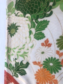 Listing 18 of 20 for Japanese Vintage Floral Fabric Piece Decorative Floral Design Kimono Panel