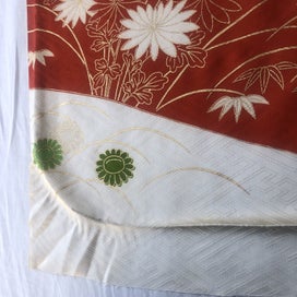 Listing 19 of 20 for Japanese Vintage Floral Fabric Piece Decorative Floral Design Kimono Panel