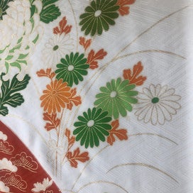 Listing 20 of 20 for Japanese Vintage Floral Fabric Piece Decorative Floral Design Kimono Panel