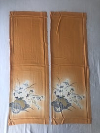 Listing 3 of 13 for Vintage Orange Silk Fabric Pieces Japanese Kimono Decorative Panels x2