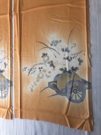 Listing 8 of 13 for Vintage Orange Silk Fabric Pieces Japanese Kimono Decorative Panels x2