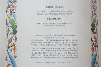 Listing 9 of 16 for Holy Bible New American Edition Catholic Fireside Family Ed VINTAGE (SKU BK45)