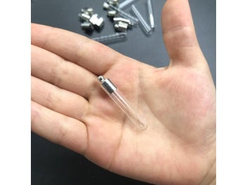 Listing 5 of 10 for 30pcs Gold/silver Glue Cap Tube Glass Vial Pendant Locket Charms Mini Wishing