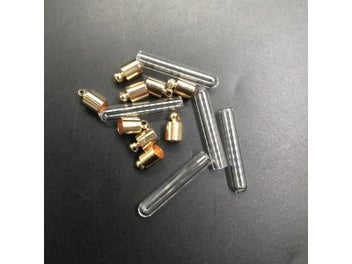 Listing 7 of 10 for 30pcs Gold/silver Glue Cap Tube Glass Vial Pendant Locket Charms Mini Wishing