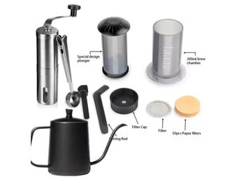 Listing 1 of 10 for Espresso Coffee Maker Machine Filter Paper Portable Cafe French Press