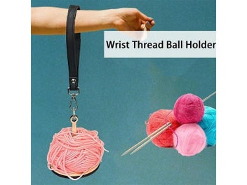 Listing 7 of 10 for 1 Set Portable Wooden Yarn Holder With Wrist Charm For Outdoor Use Foldable